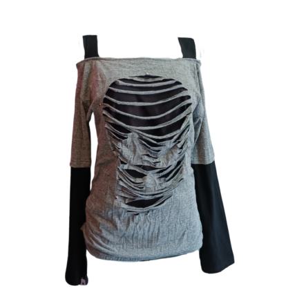 Blusa Rasgada Gris