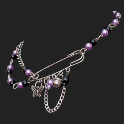 Collar perlas lila 2