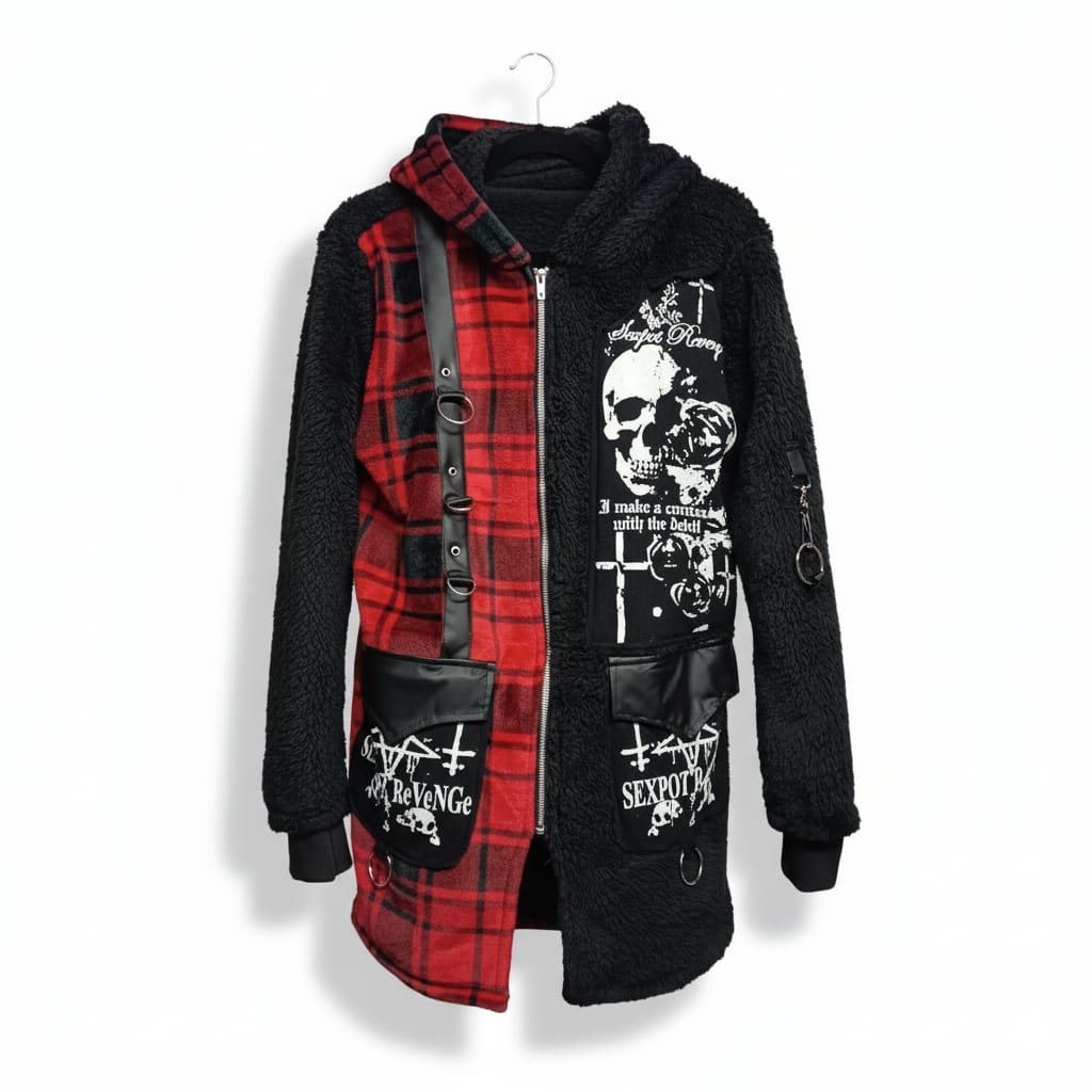 Abrigo Cuadros Rojos