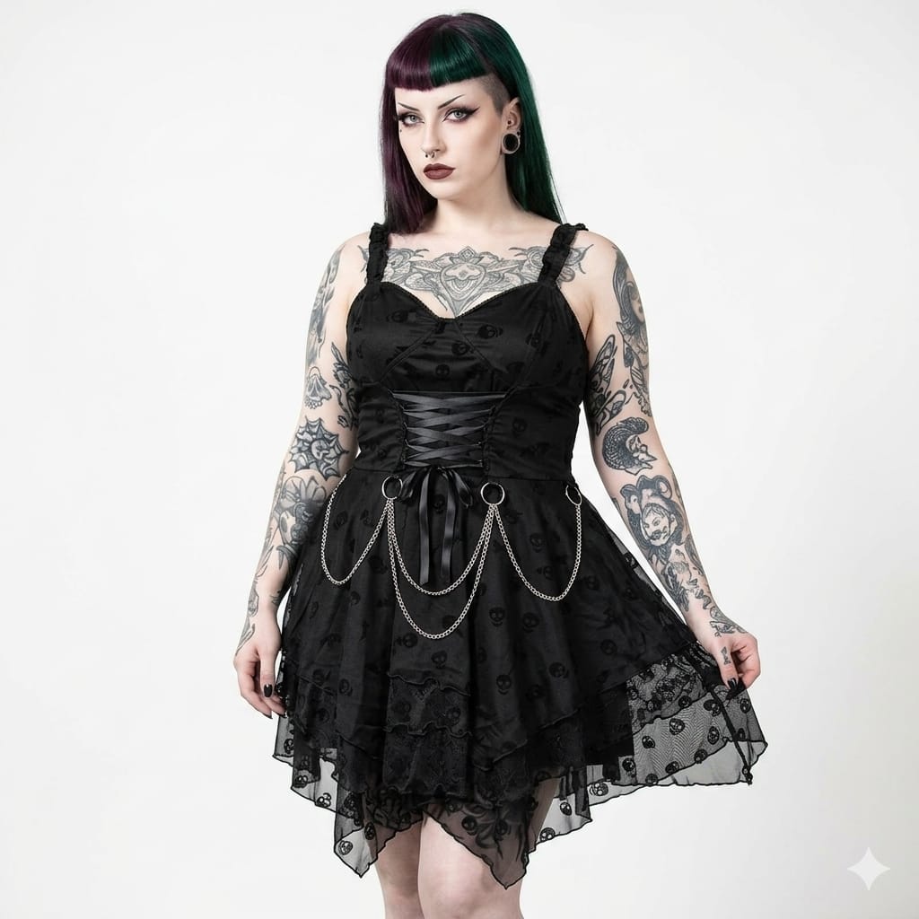 vestido plus gotico