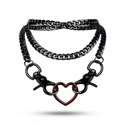 Collar doble vuelta Corazón Rojo
