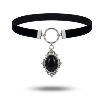 Collar Terciopelo Camafeo Aro