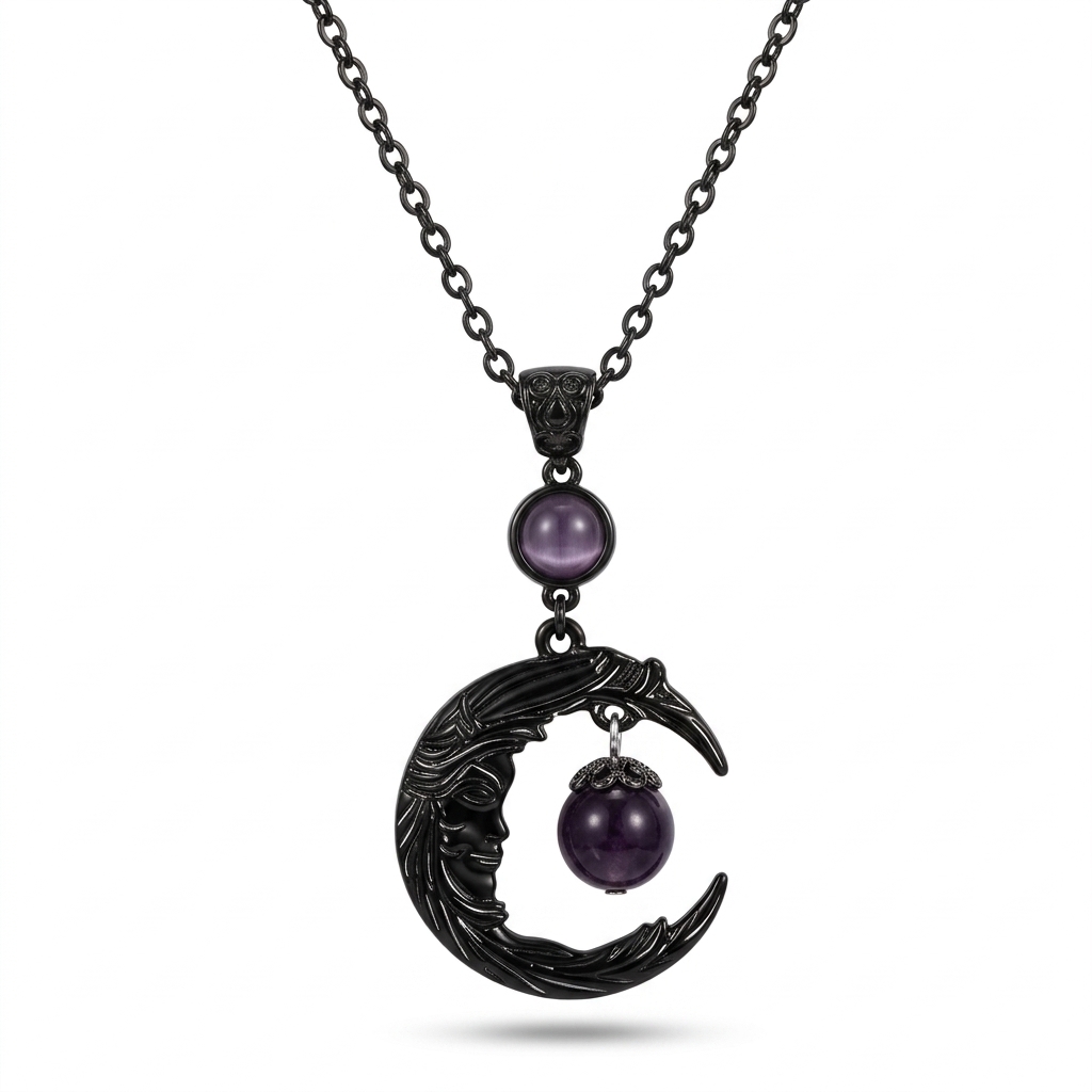 collar luna morada