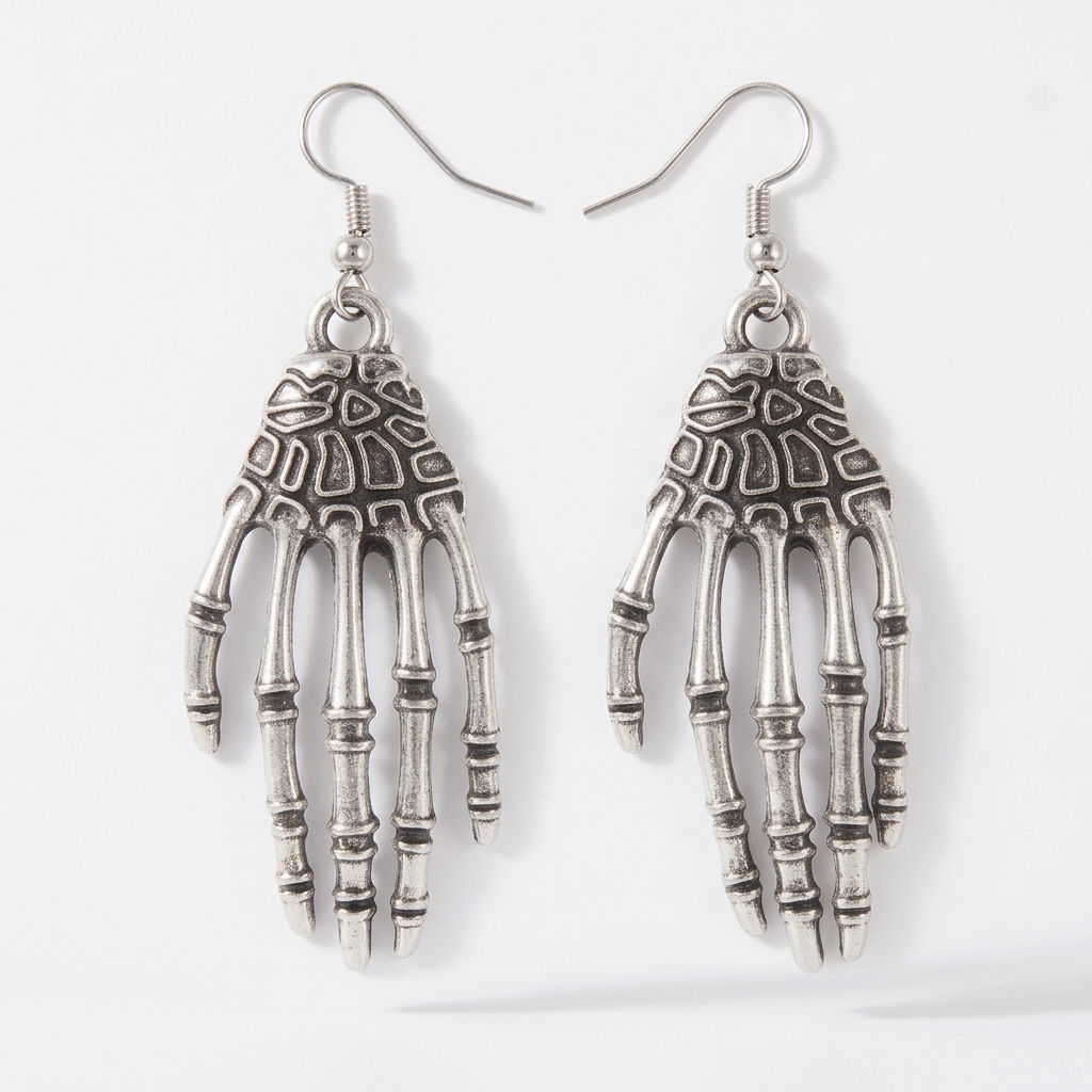 Aretes Mano Esqueleto