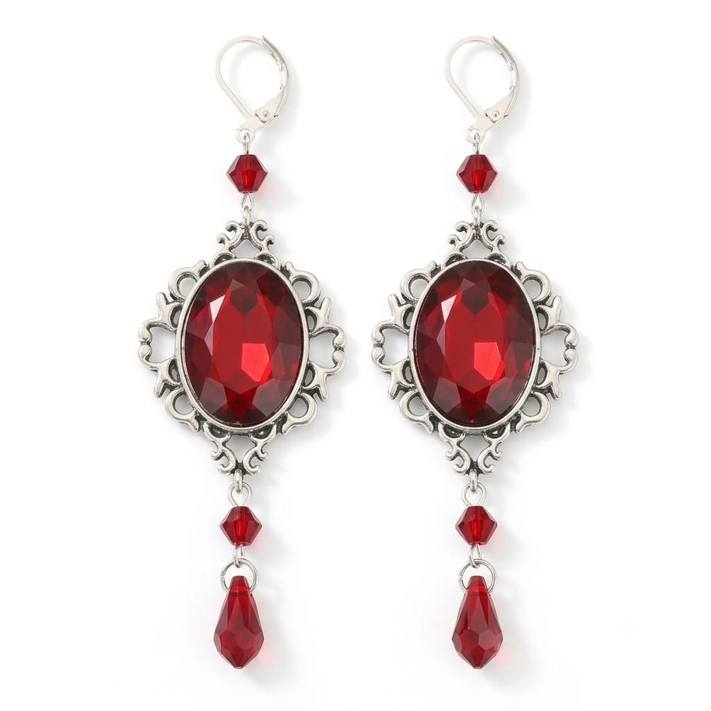 aretes goticos rojos