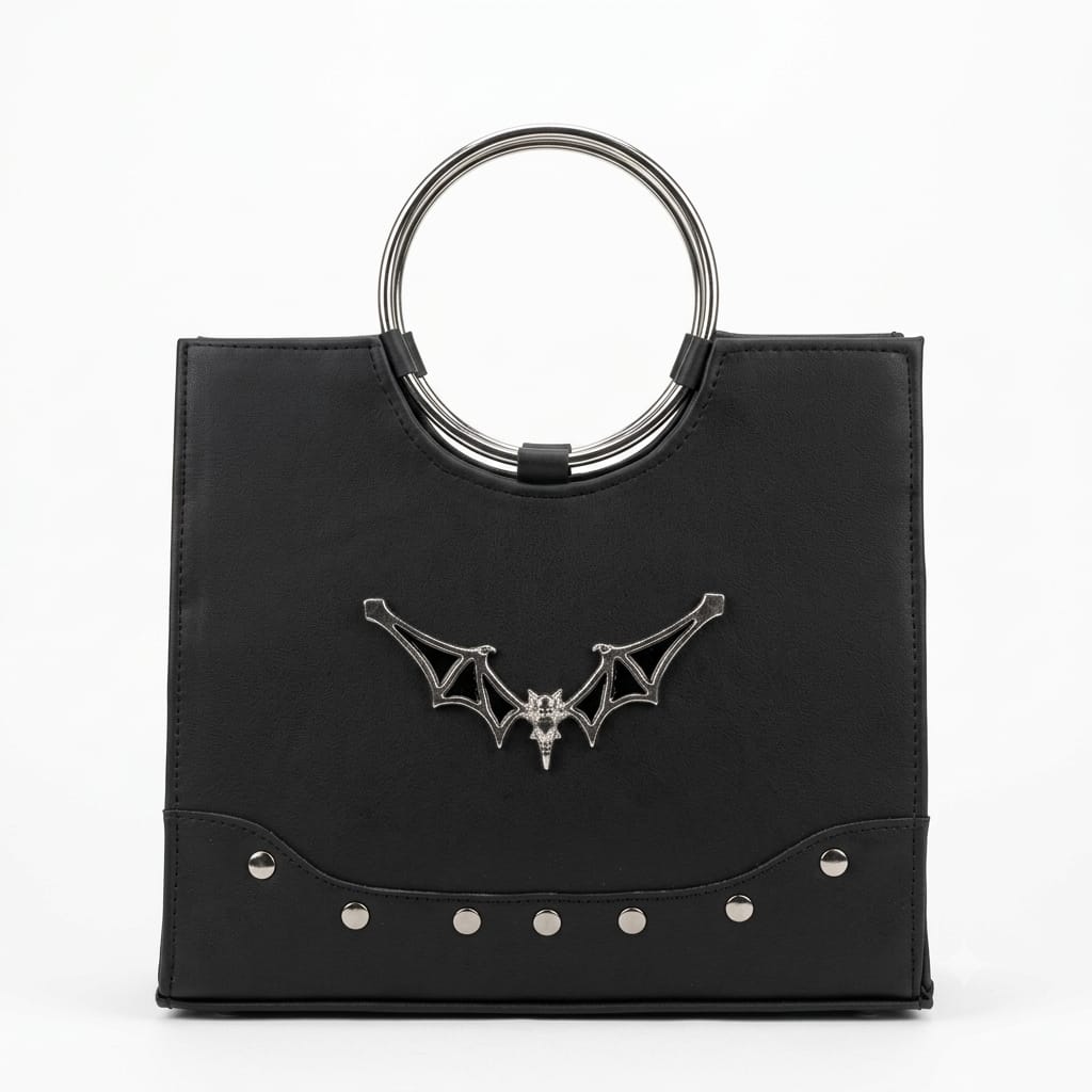 bolso rockero de mano negro