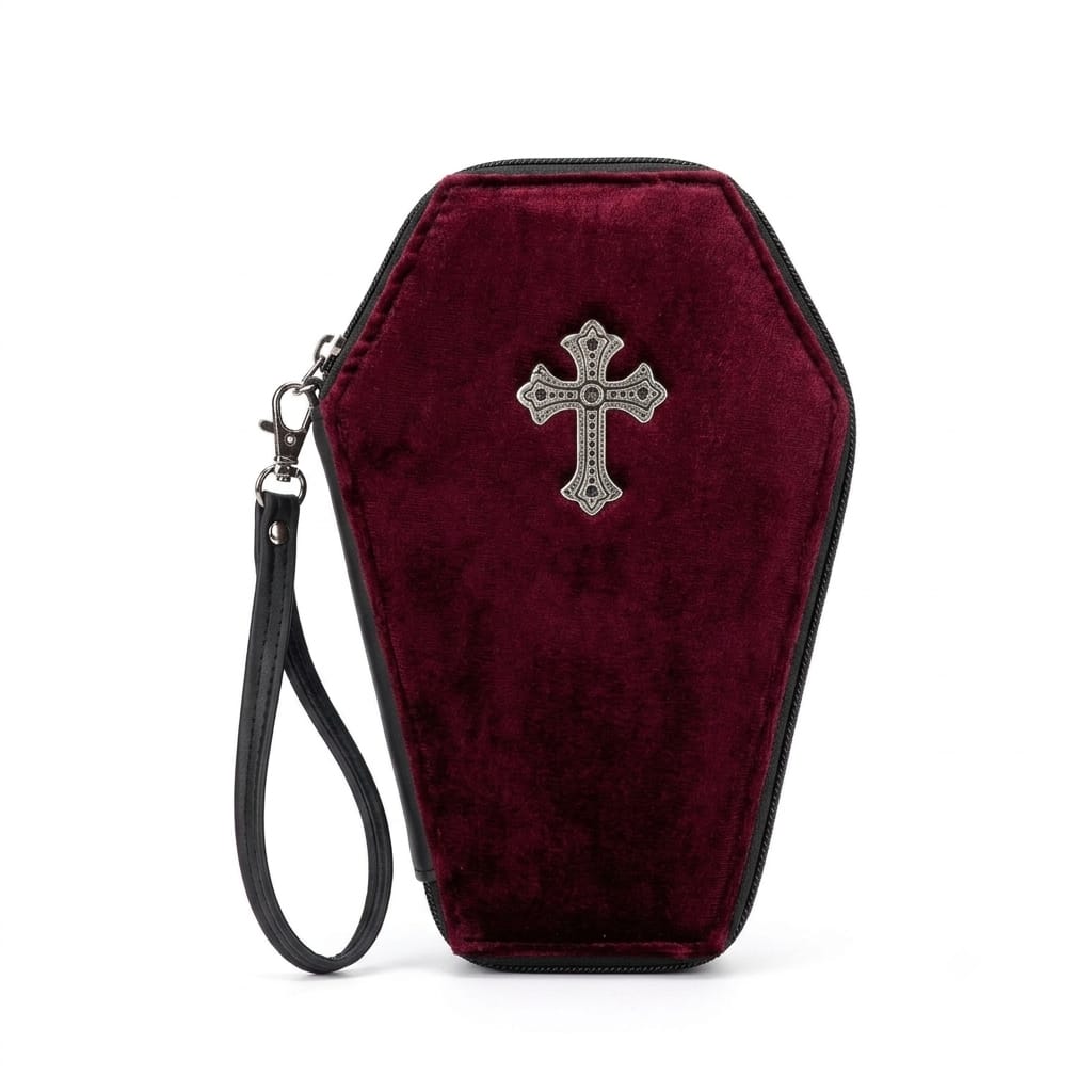cartera ataud terciopelo