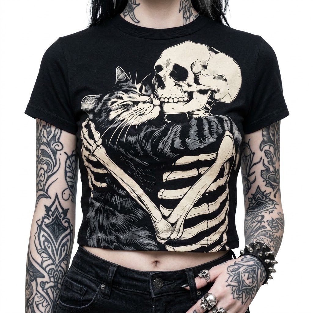 top rockero esqueleto