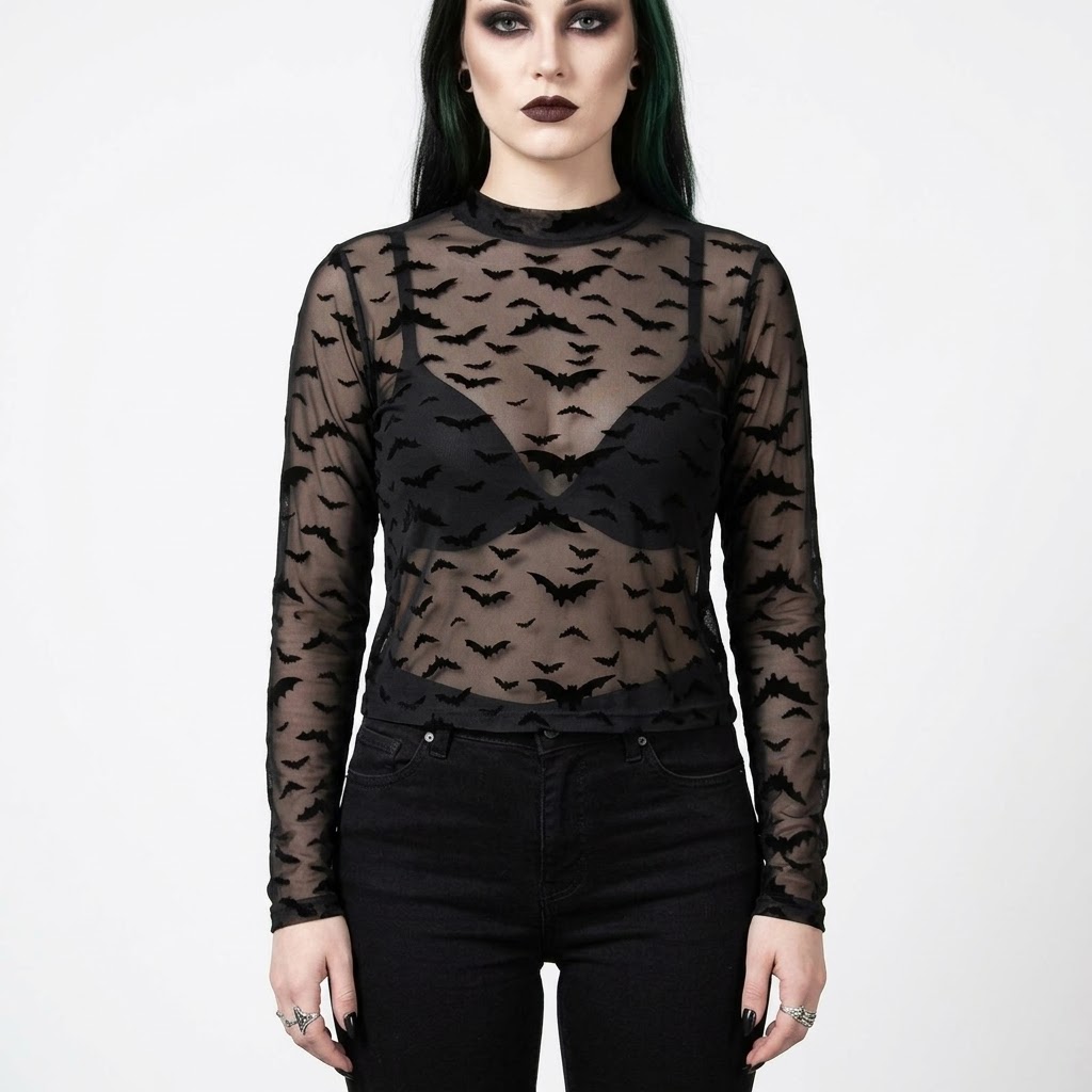 blusa mesh murcielagos