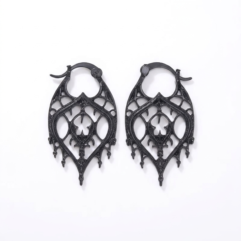 aretes negros goticos