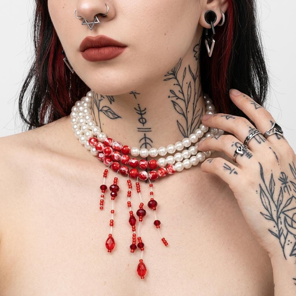 collar perlas sangre